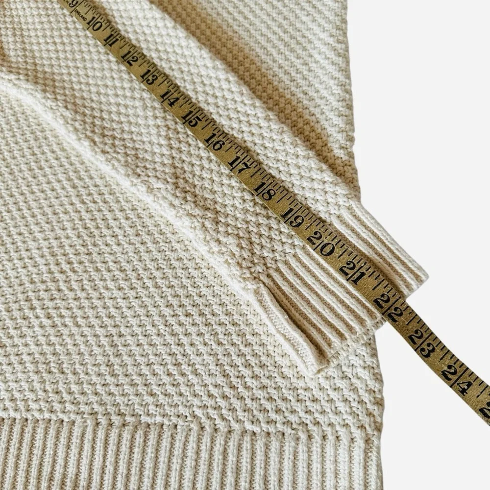 Sablyn Harper Cream Cotton Cashmere Sweater XS Seed Knit Minimal